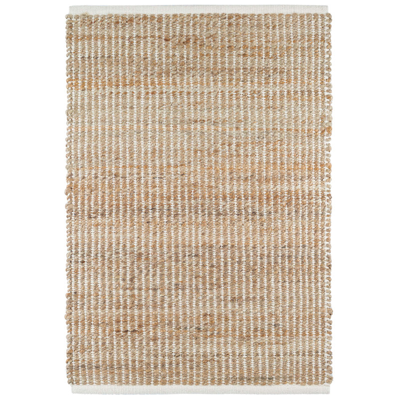 Dash and Albert Rugs Gridwork Flatweave Striped Area Rug in Ivory/Brown
